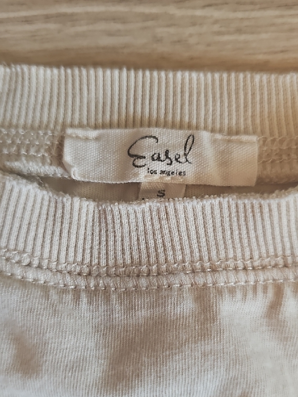 easel Cream Ribbed-Neck Tee - Picture 7 of 12